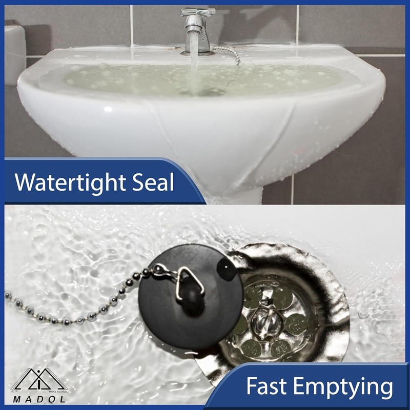 Sink Drain Assembly with Drain Stopper, 1-1/2 inch Metal and Plastic gallery