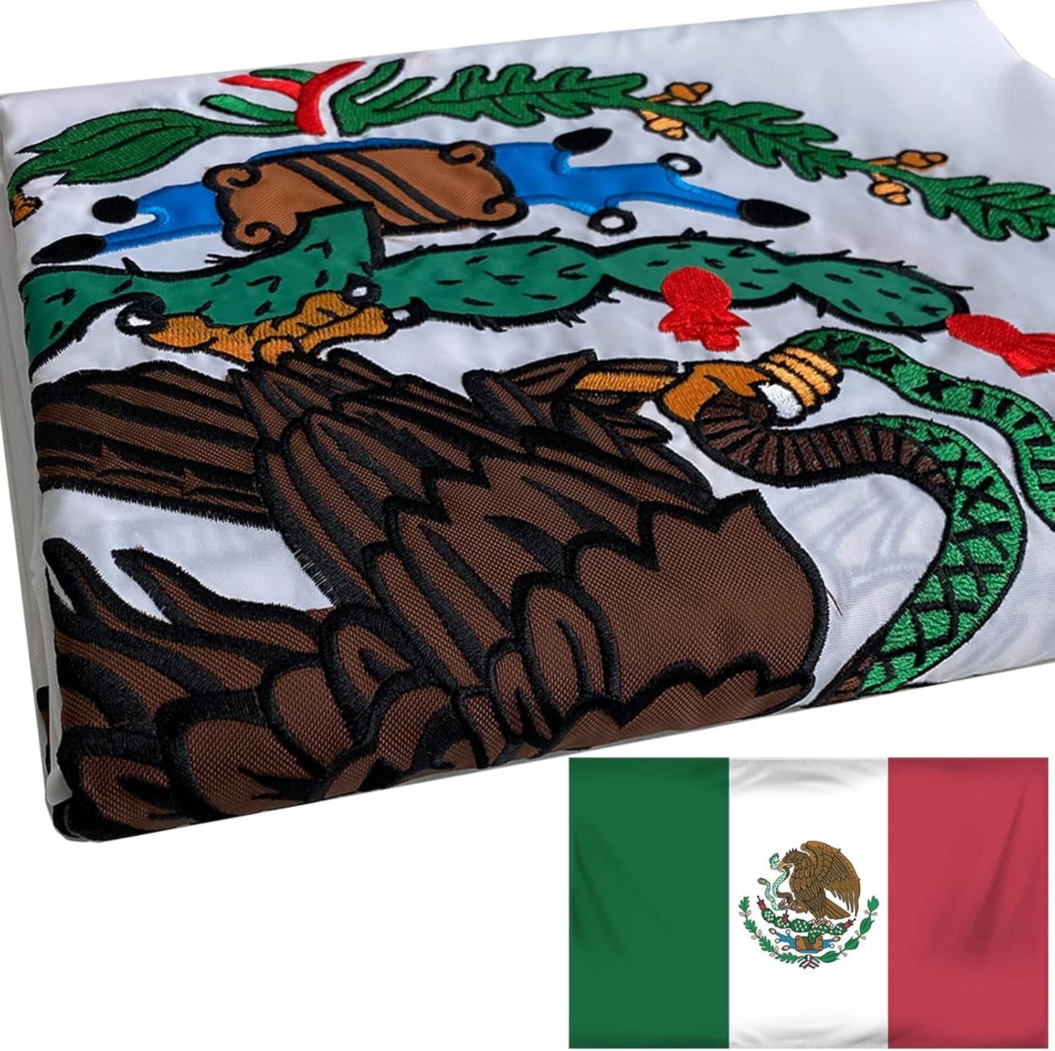 Mexico Flag 3x5 Ft Embroidered Mexican National Flag Polyester Brass Grommets gallery