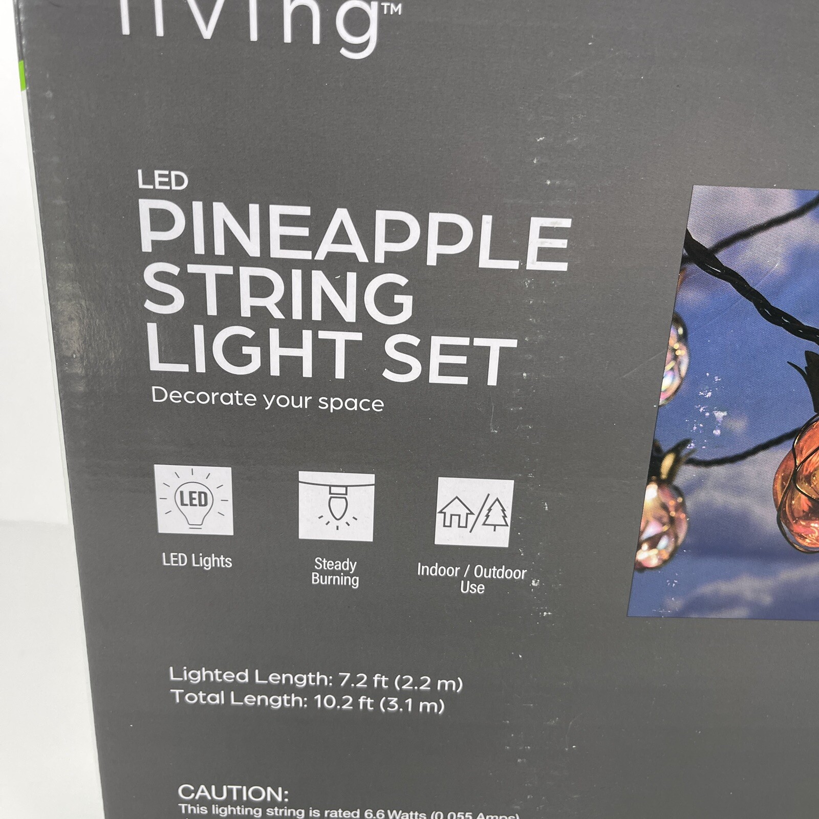 Real Living LED Pineapple String Lights Multicolor 10CT Indoor Outdoor 7.2 Ft gallery
