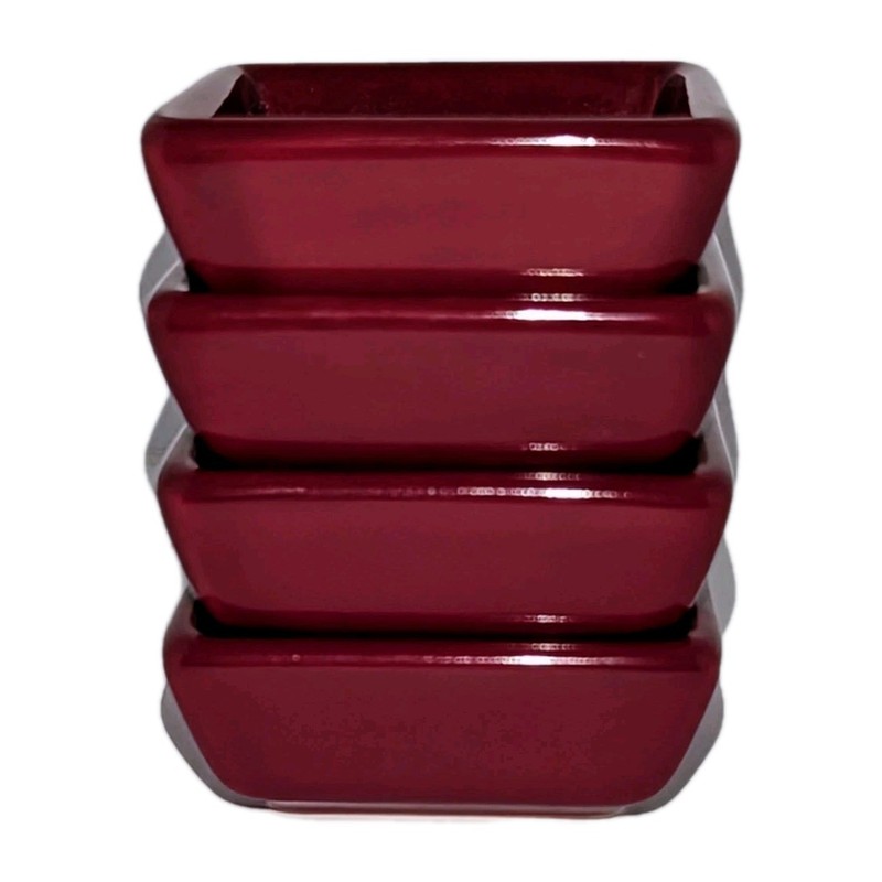 Pampered Chef Simple Additions Sauce Dip Bowls Cranberry Red 4 Petite Squares A+ gallery