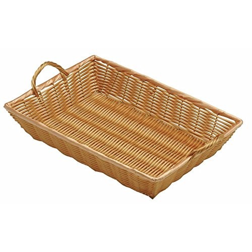 Natural Color Wicker Basket Rectangular with Handles - 16"L x 11"W x 3"D gallery