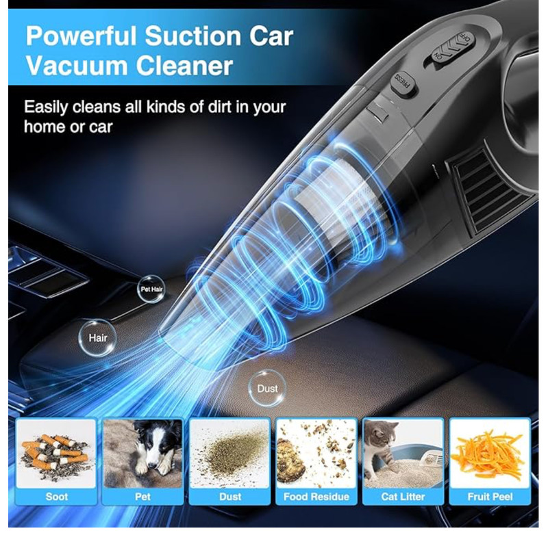Car Vacuum,Portable Vacuum Cleaner with 11000PA Suction,DC 12V,0.5L Black gallery