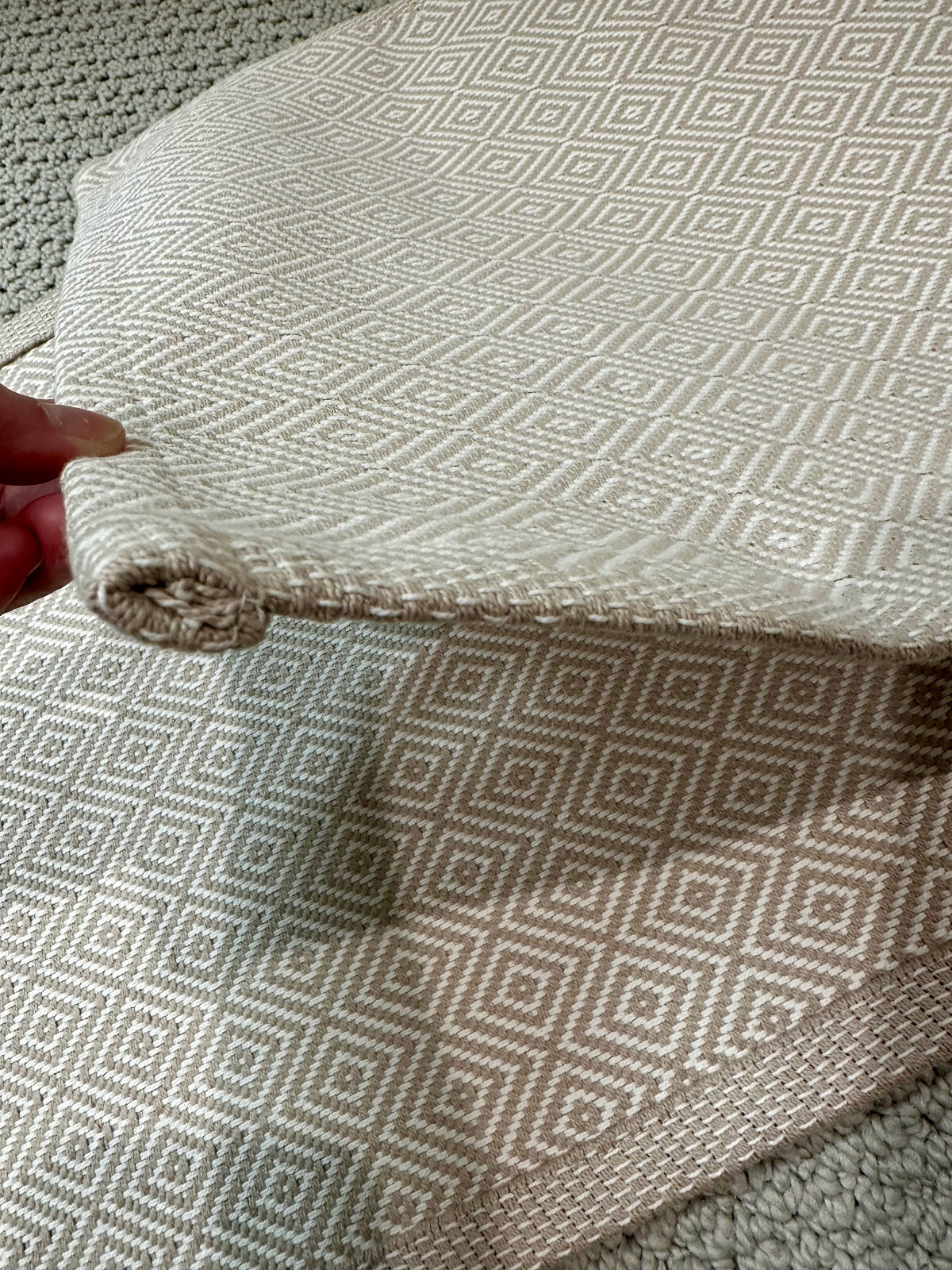 Ikea GODDAG Table Runner - Taupe & White Diamond Pattern - 15x51" 100% Cotton gallery