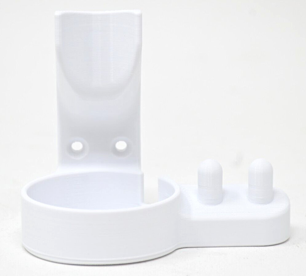 Oral B IO Brush + Head Holder round base wall mount countertop organizer White gallery