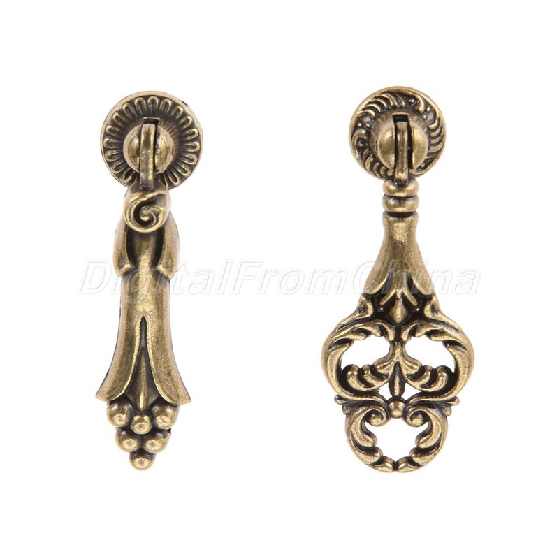 Antique Bronze Drop Ring Door Pull Handle Drawer Kitchen Cabinet Cupboard Knob gallery