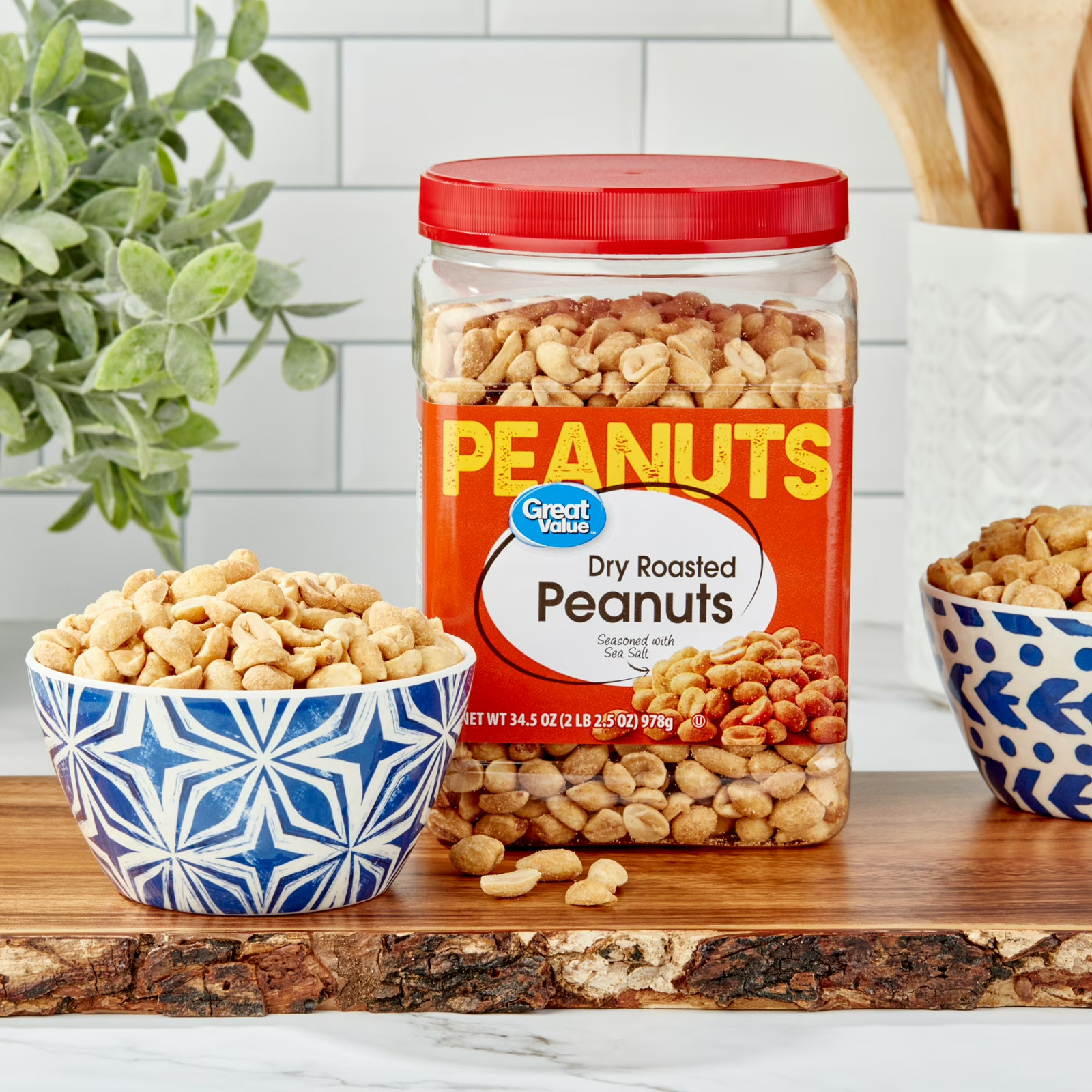 Great Value Dry Roasted Peanuts with Sea Salt 34.5oz – (2 PACK) gallery
