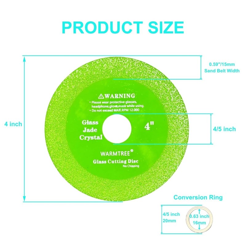 5 Pcs Glass Cutting Disc for Angle Grinder, 4" Ceramic Tile Cutter Blade, Ultra gallery