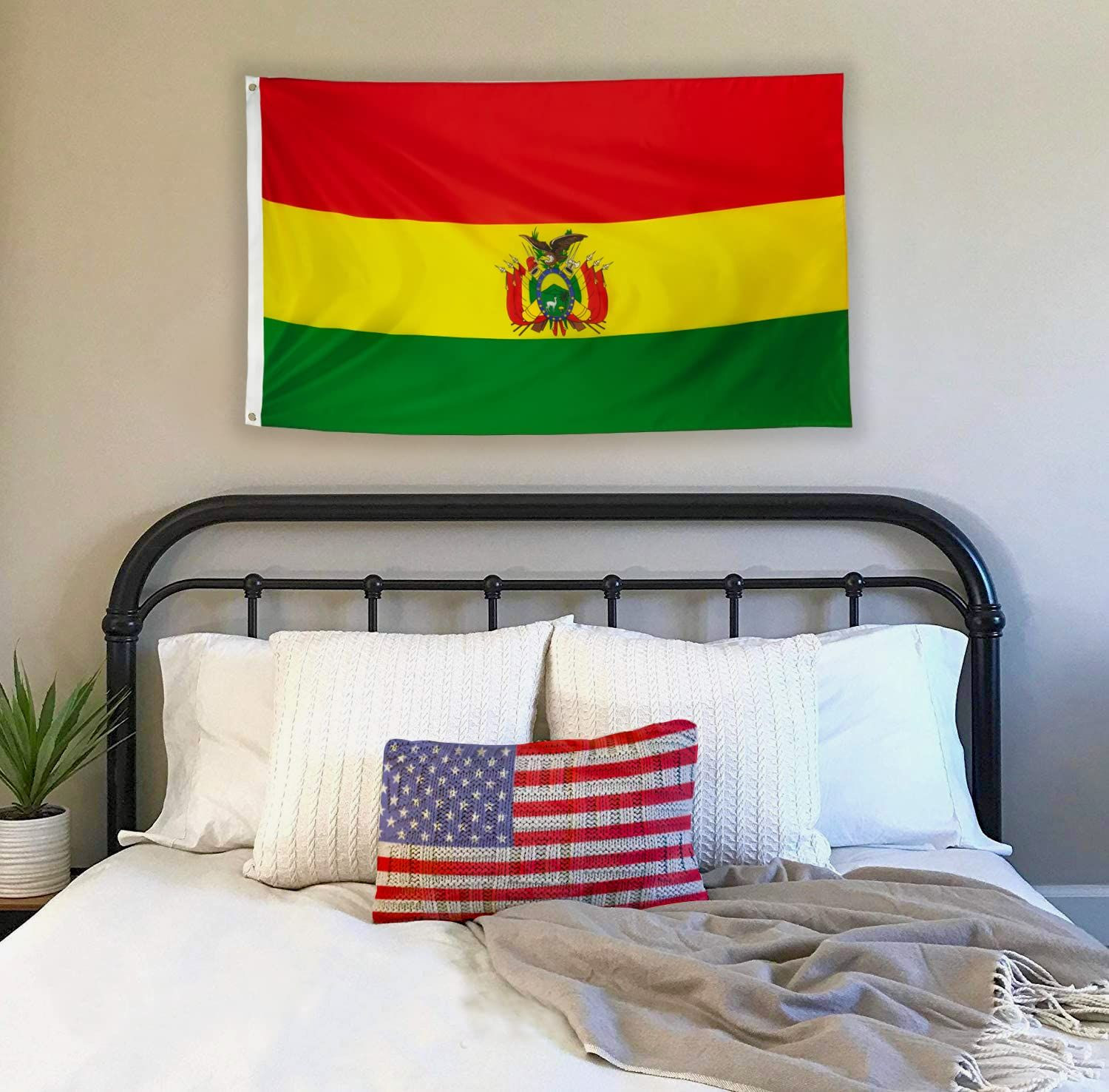 DANF Bolivia Flag 3x5 Ft Thick Polyester, Fade Resistant, Brass Black gallery