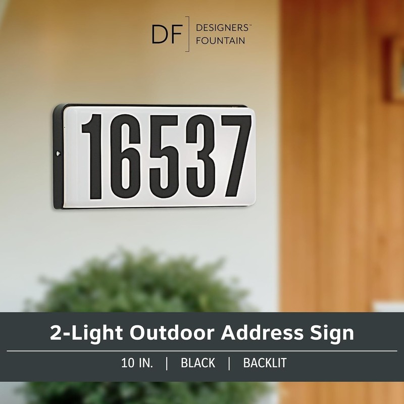 Customizable 10 Inch Lighted House Number Sign - Clear Backlit Address Display gallery