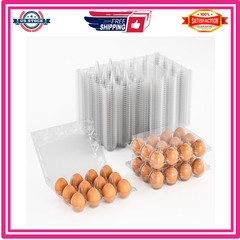50 Pack Plastic Egg Cartons, 12-Count Clear Reusable Containers for Eggs Crafts