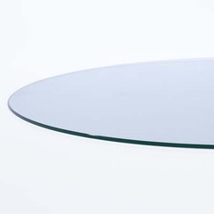 54″ Round Clear Tempered Glass Table Top 1/2″ Thick Flat Polished Edge