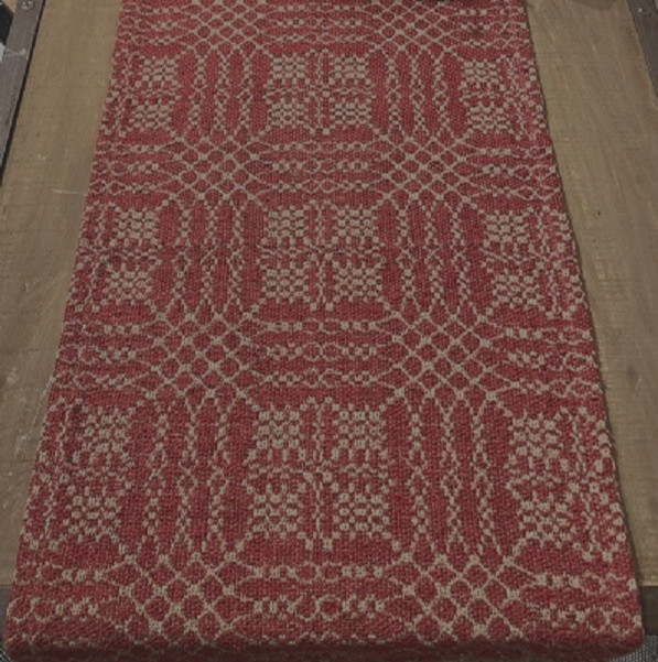 NEW PRIMITIVE TABLE RUNNER RED TAN NANTUCKET 14"x56" Cotton Farmhouse Rustic gallery