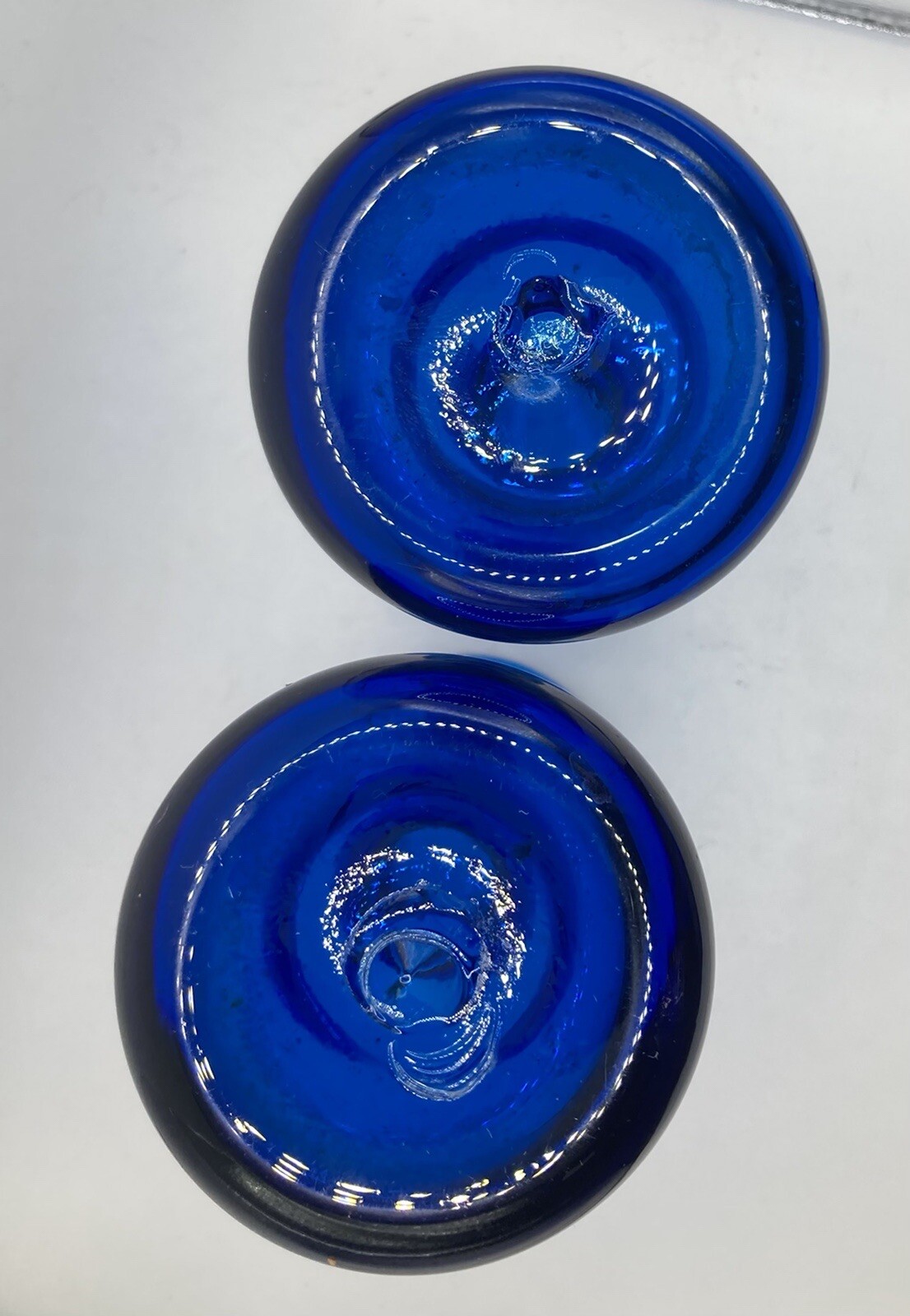 Cobalt Blue Hand Blown Glass Candlesticks Holders Set of 2 gallery
