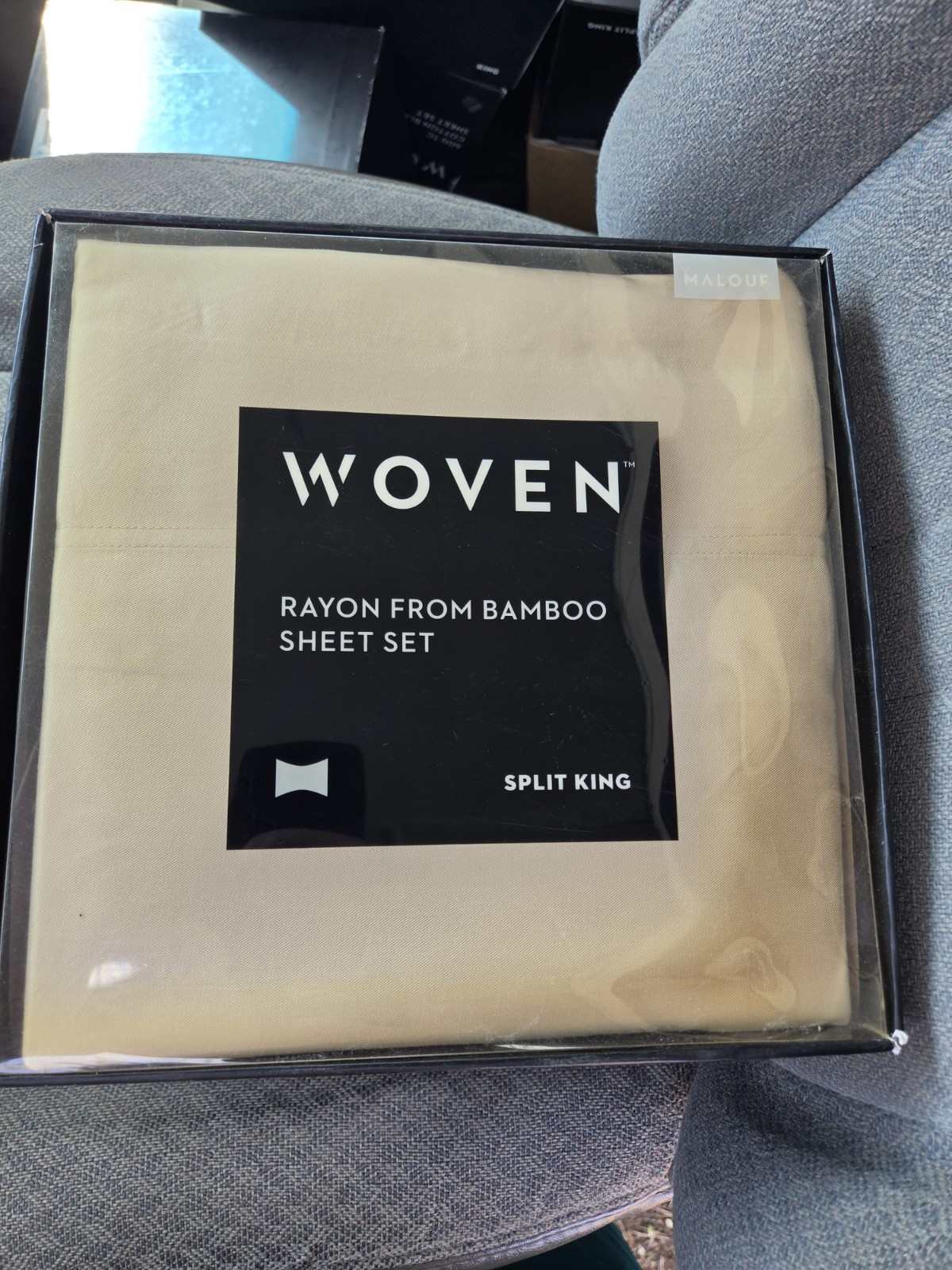 Malouf SPLIT King Sheet set Rayon from Bamboo Driftwood Color gallery