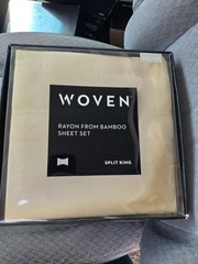 Malouf SPLIT King Sheet set Rayon from Bamboo Driftwood Color