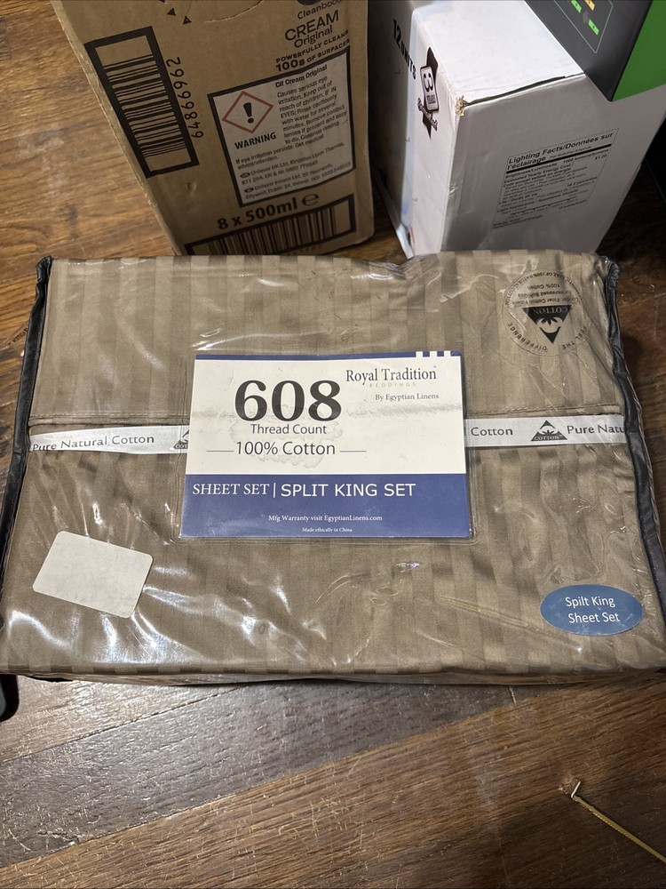 Royal Tradition 608 Thread Count Split King Set 100% Cotton