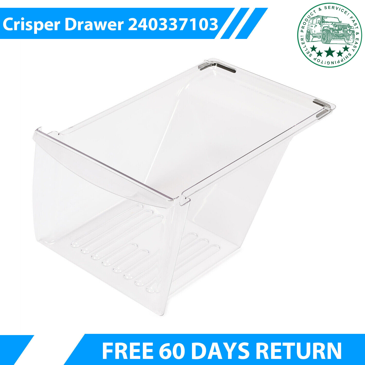 Clear Crisper Drawer Compatible with Frigidaire Refrigerator 240337103 PS429854 gallery