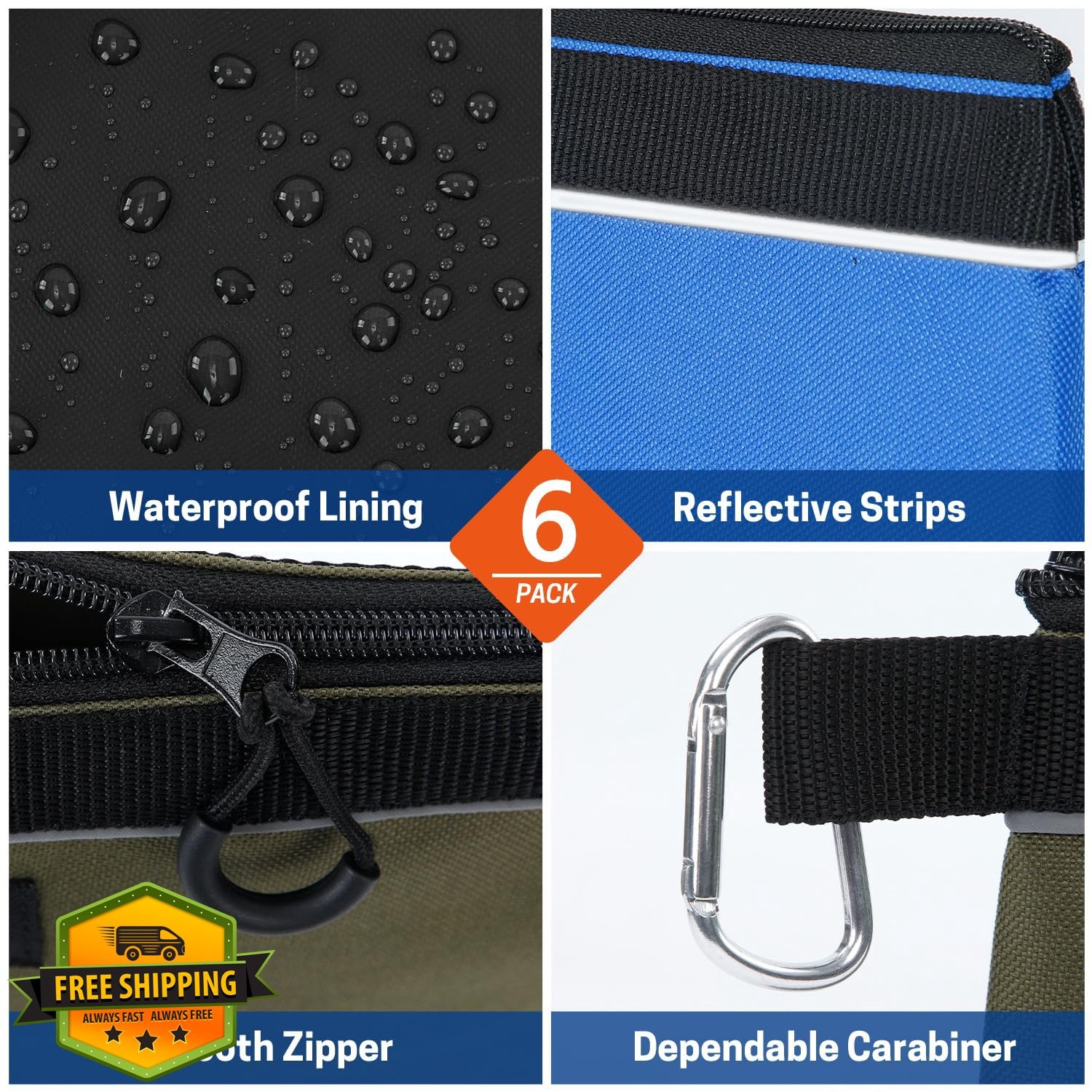 WISEPRO Tool Pouches 6 PCS Medium Khaki Gray Orange Blue Black Army Green gallery