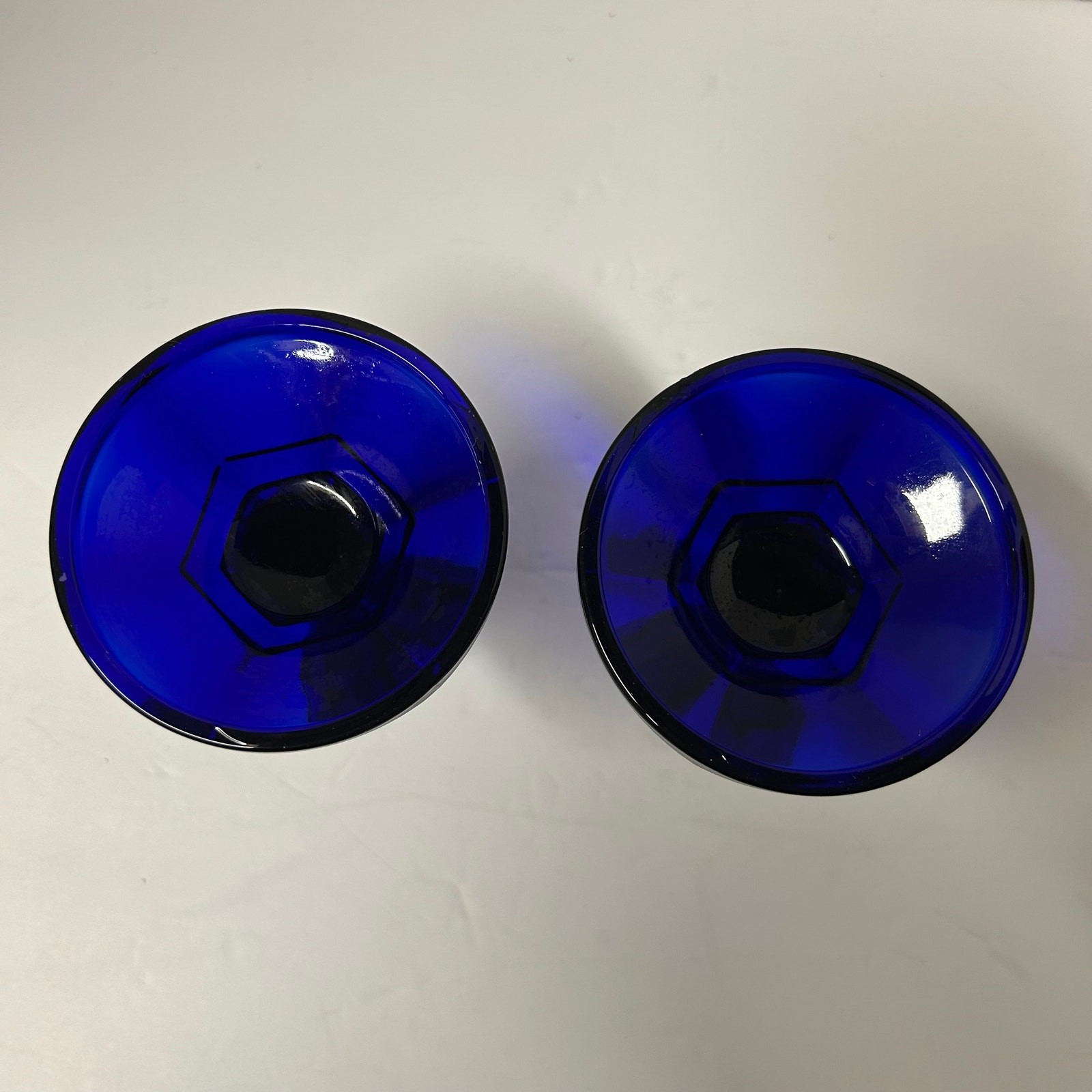 Cobalt Blue Glass Candlesticks One Pair gallery