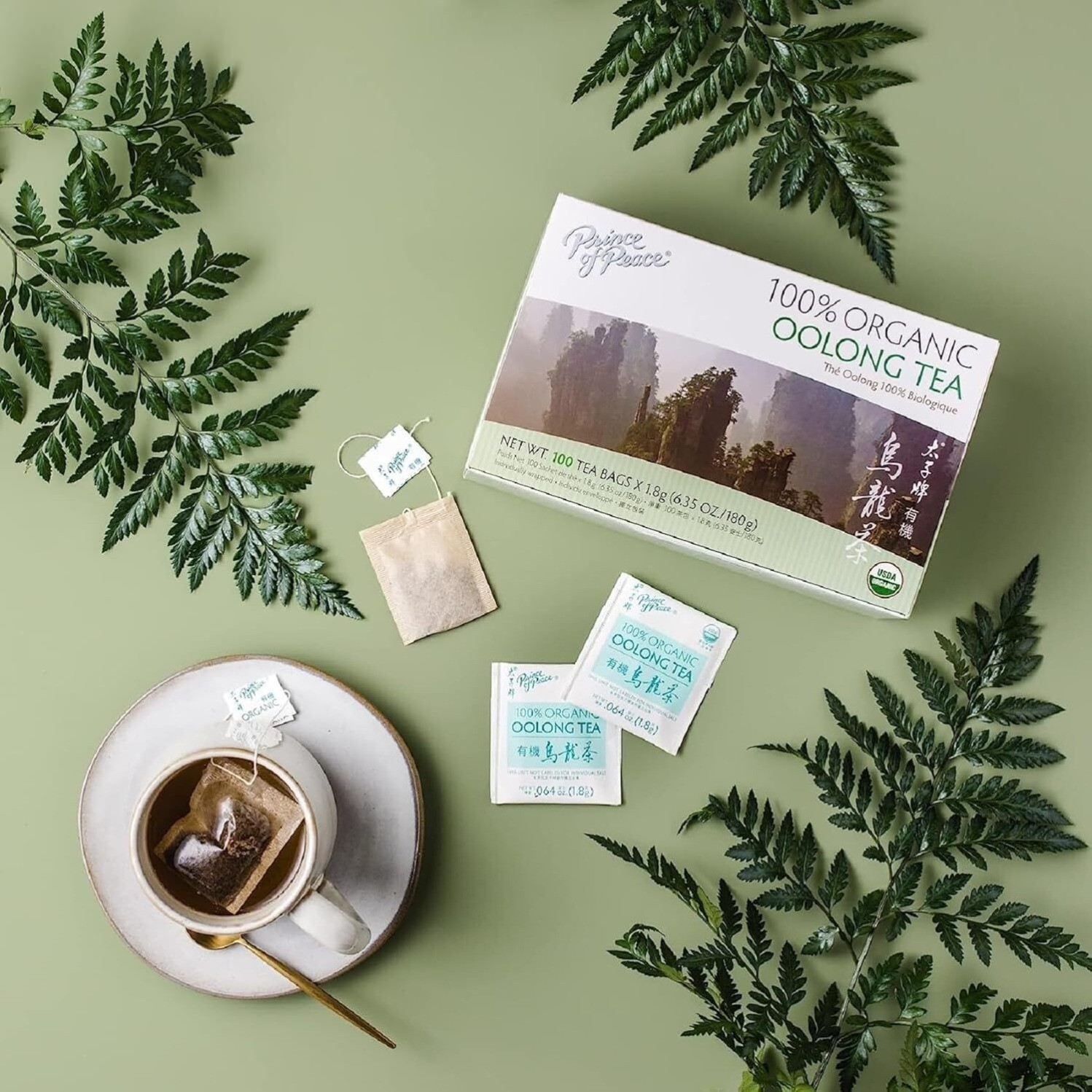 Organic Oolong Tea, 100 Tea Bags Each Box -Prince of Peace gallery