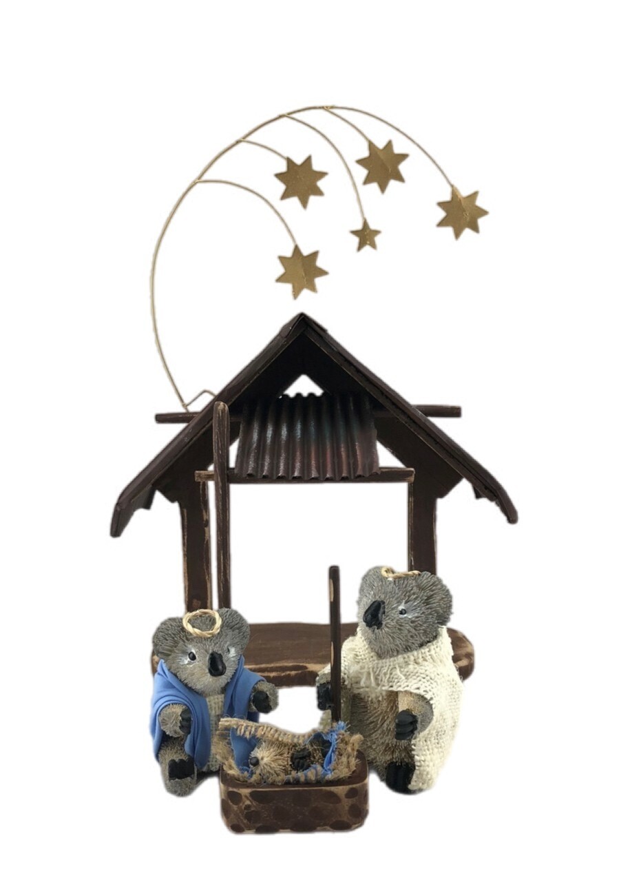 AUSTRALIAN NATIVITY SCENE Christmas Handmade Decoration Animal Wildlife Bristle gallery