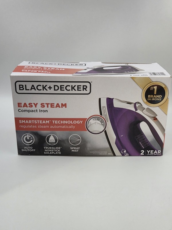 BLACK+DECKER Easy Steam Compact Iron Automatic Shutoff, Nonstick, Spray NEW gallery