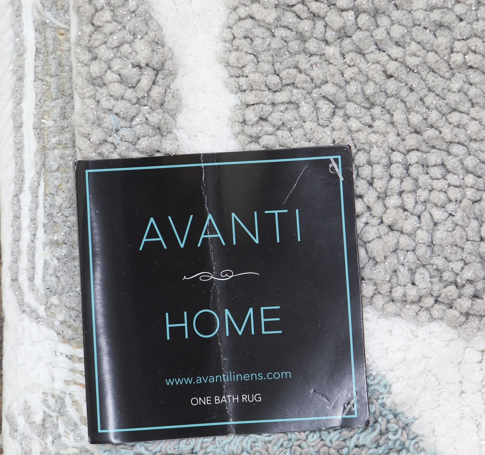 Avanti Dotted Circle Bath Rug Mat Rectangle Shiny White Gray Multi 20 x 30 gallery