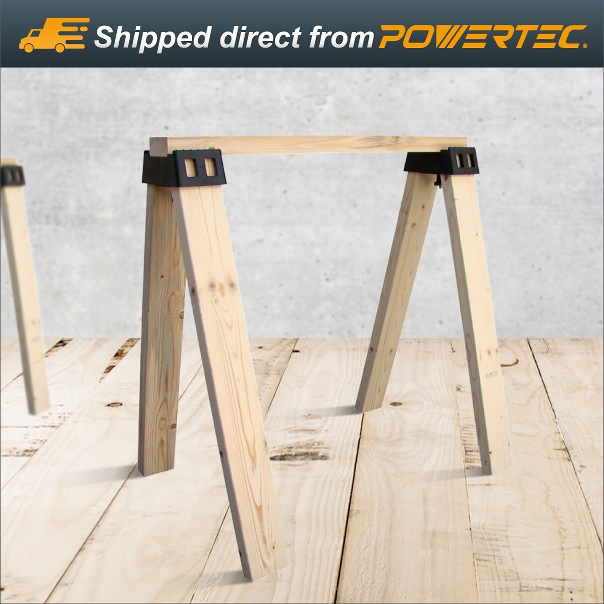 POWERTEC Plastic Sawhorse Brackets for Use with 2x4 Lumber (71026) gallery