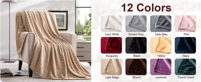 Bertte Throw Blanket 330 GSM Super Soft Lightweight Luxury Fleece Blanket 50x60" gallery