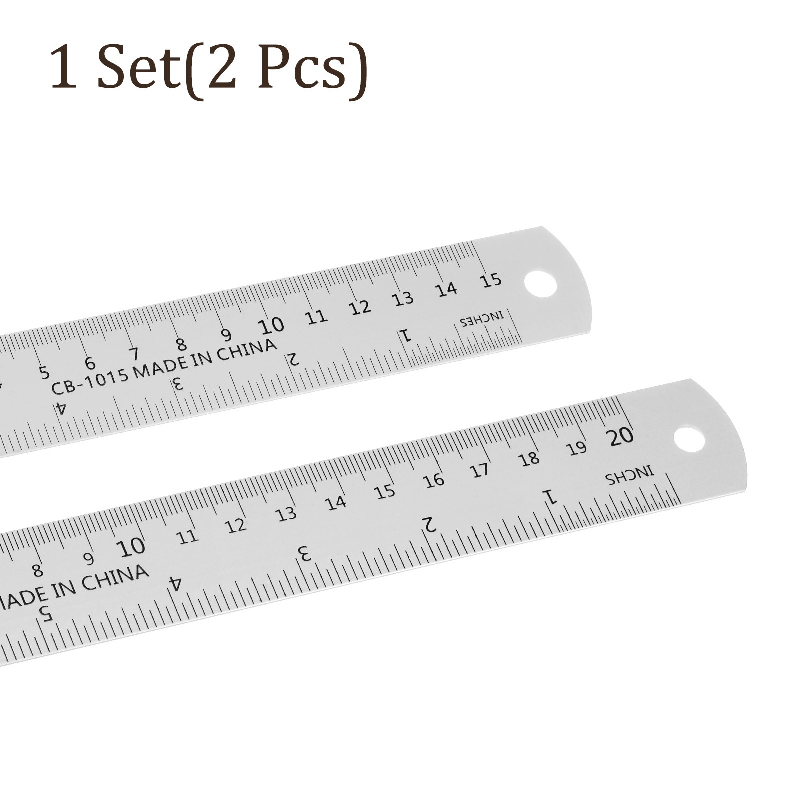 2pcs Ruler[15cm 20cm] Aluminum Straight Metric English Ruler Conversion Table gallery
