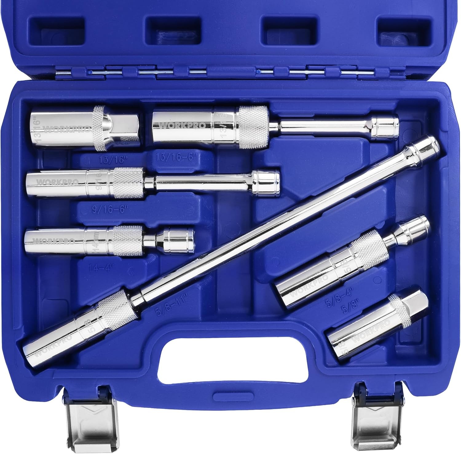 WORKPRO 7 PCS 3/8" Drive Magnetic Swivel Spark Plug Socket Set Thin Wall Sockets gallery
