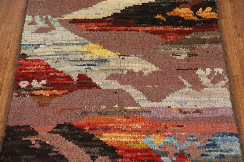 Abstract Wool Moroccan Oriental Rug Contemporary Hand-made Pakistani Carpet 4x6 gallery