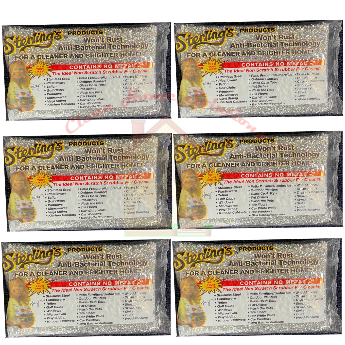 Sterling Non Scratch Scrubbers Anti-Bacterial--6 Sponges gallery