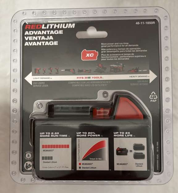Milwaukee (48-11-1850R ) Li-Ion Battery - Black gallery