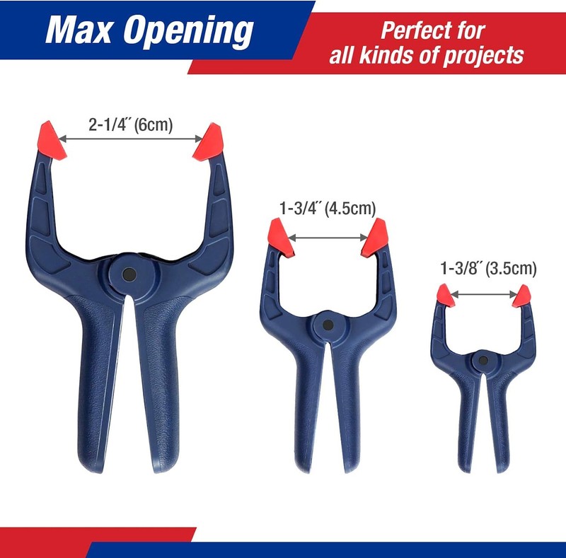 16Piece Spring Clamp Set Nylon Spring Clamp Set 4PC 6-1/2" 6PC 4-1/2" 6PC 3-3/8" gallery