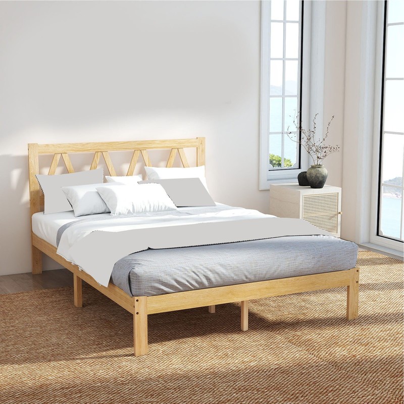 Sturdy Bed Frame Easy Assembly Solid Wooden Platform Bed Frame for Home Bedroom gallery