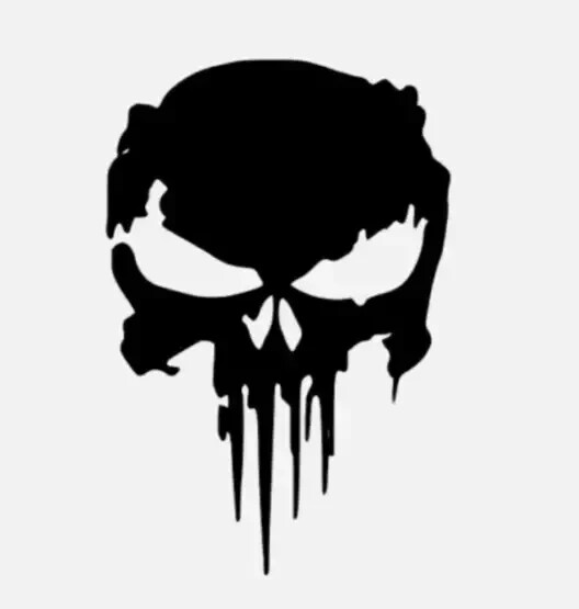 Distressed Punisher Skull Sticker Decal Vinyl For Cars, Trucks, Windows, Laptops gallery