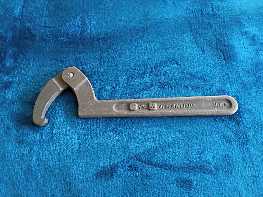 Vintage Williams 474 Adjustable Hook Spanner Wrench 2" to 4-3/4" USA .