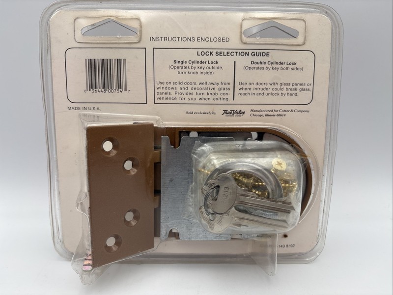 True Value Jimmyproof Single Cylinder Lock: Outside Key/Inside Knob, Sealed gallery