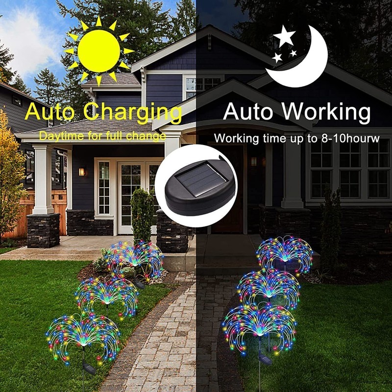 100-200LED Solar Firework Light string Outdoor Waterproof Path Lawn Garden Decor gallery