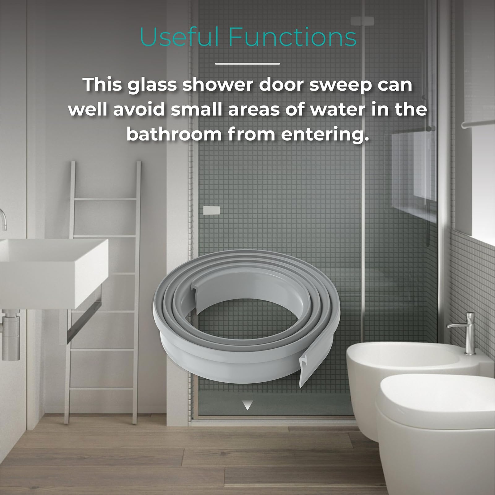 Silicone Shower Door Bottom Seal Strip Door Sweep Replacement for Bathroom gallery