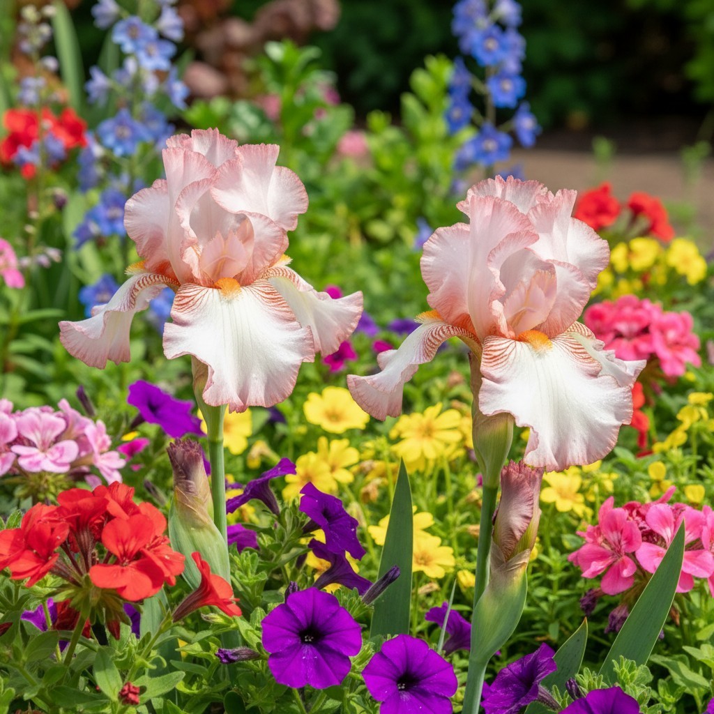 50 Bearded Iris Seeds – Rare Ruffled Iris Variety – Elegant Bicolor Blooms gallery