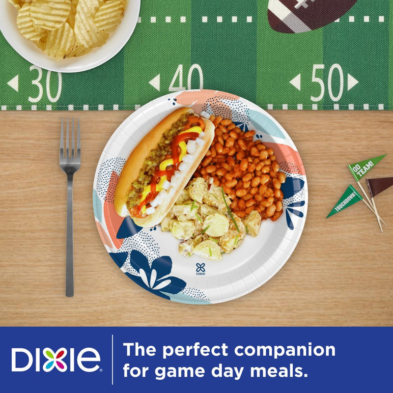 Dixie Disposable Paper Plates, Multicolor, 10 In, 50 Count gallery