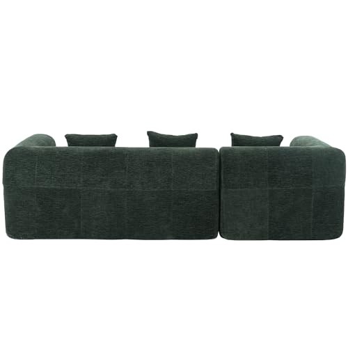 Left Facing Corner Cloud Sectional Sofa Full-Compressed Boneless Sofa Green/L gallery