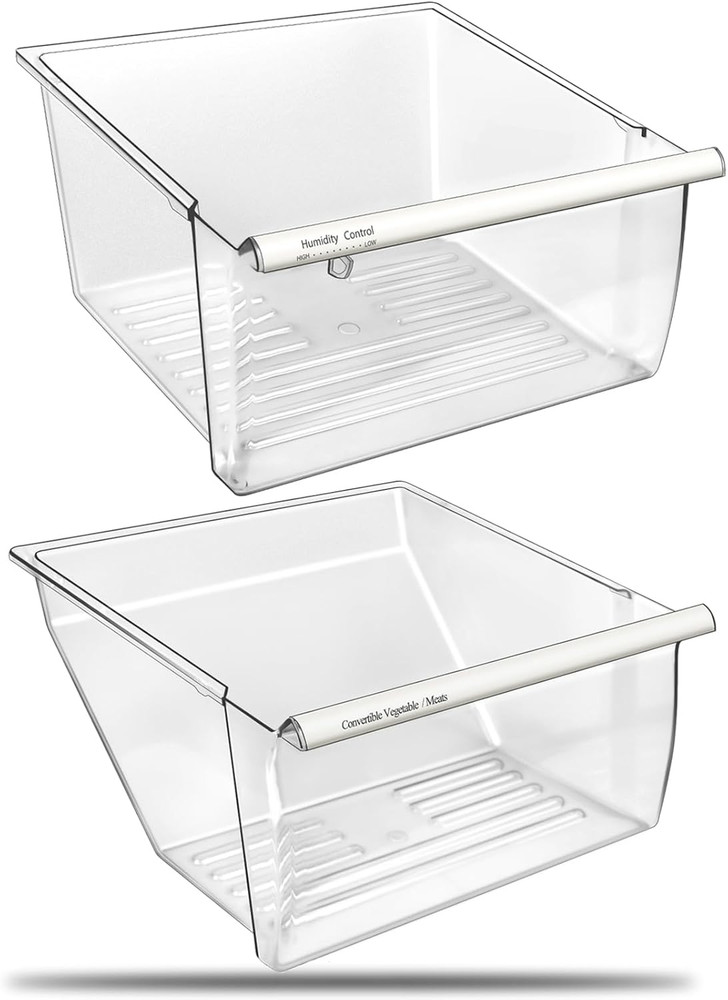 2 Pack Fridge Crisper Drawer Replacement for Kenmore Whirlpool WRS325FDAM04