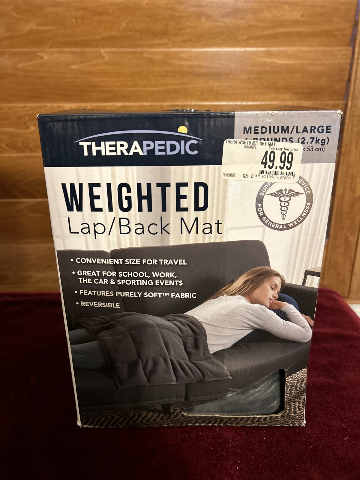 Weighted Lap Blanket (48"x24", 6lbs) Weighted Lap Pad Grey open box NEW gallery