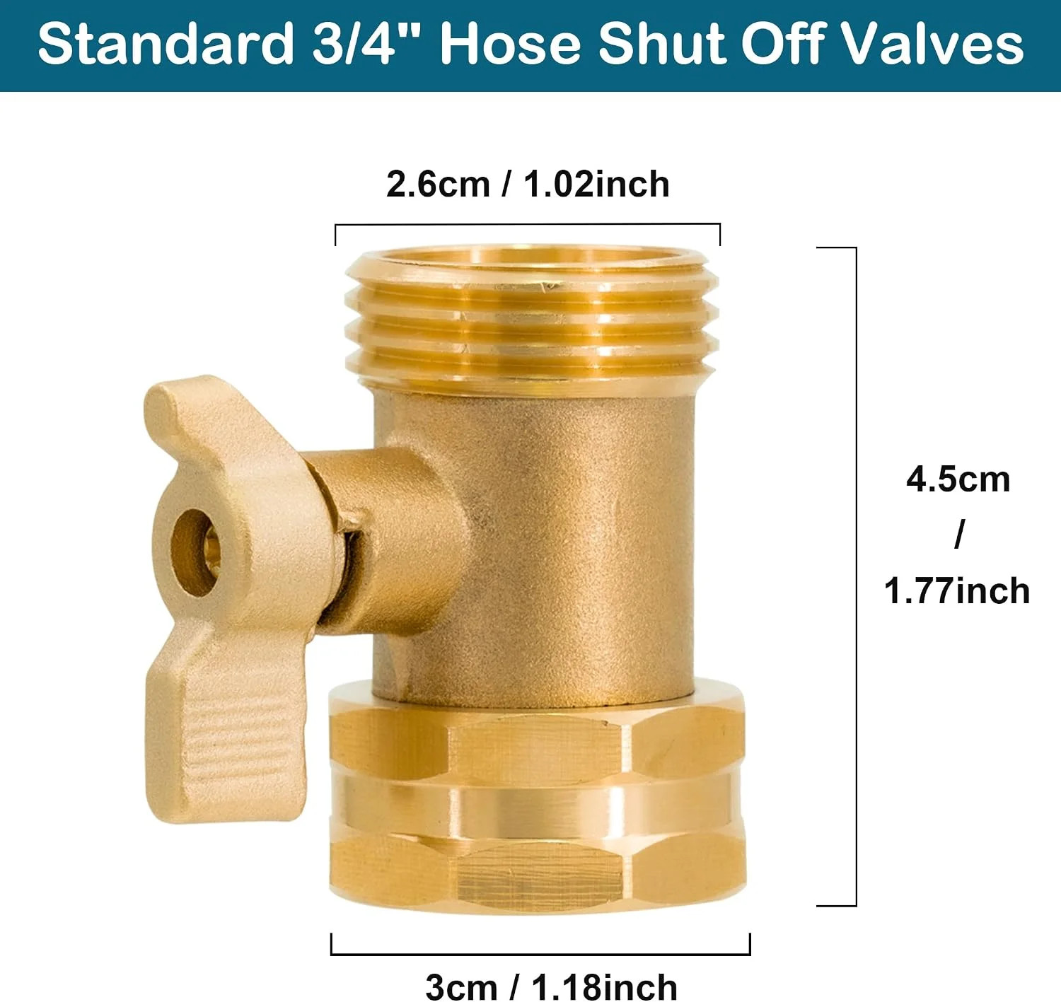 Garden Hose Shut Off Valve, 3/4 Inch Solid Brass Water Hose Shut Off Valve with gallery