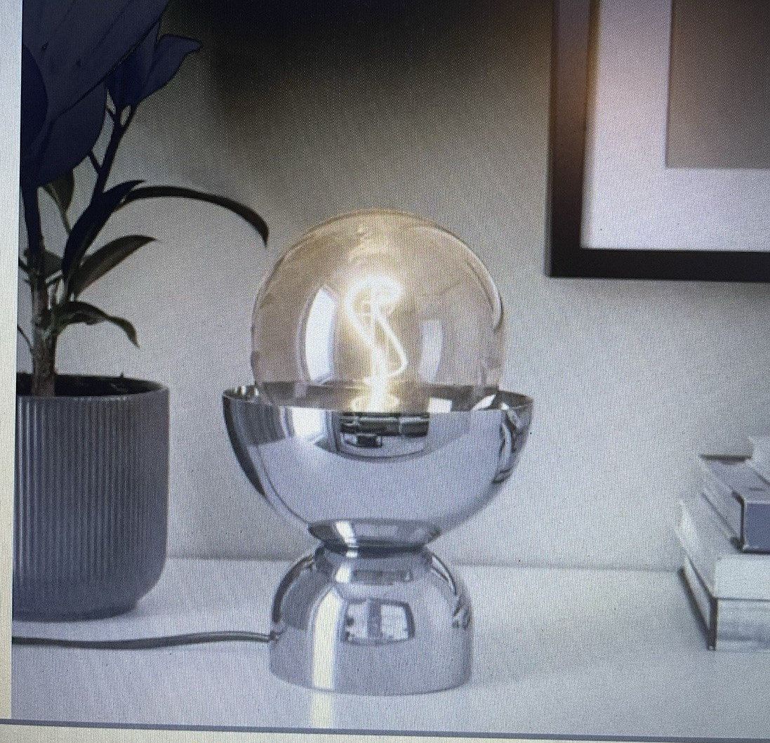 Ikea Ackja Industrial Style Table Lamp Silver Nickle Plated Bulb Included NEW gallery