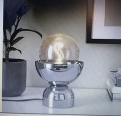 Ikea Ackja Industrial Style Table Lamp Silver Nickle Plated Bulb Included NEW