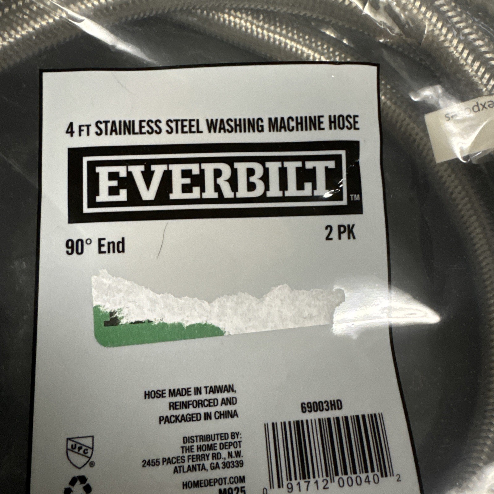 Everbilt 4 ft. Polymer Coated Stainless Steel Washing Machine Connector (2-Pack) gallery